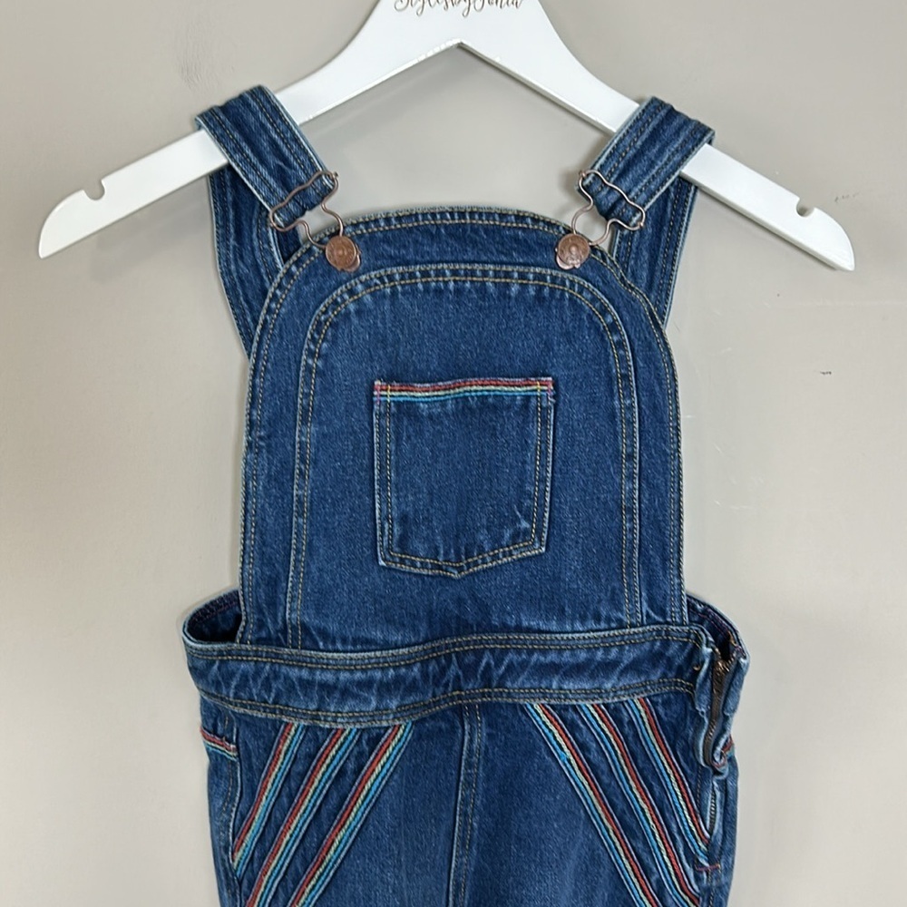 Free People Blue Denim Wide-Leg Overalls Jumpsuit - Picture 6 of 15